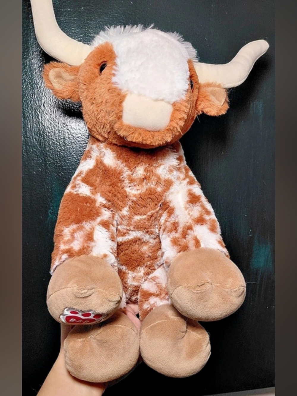 Build-A-Bear Workshop Longhorn Cow Stuffed Animal Brown & White